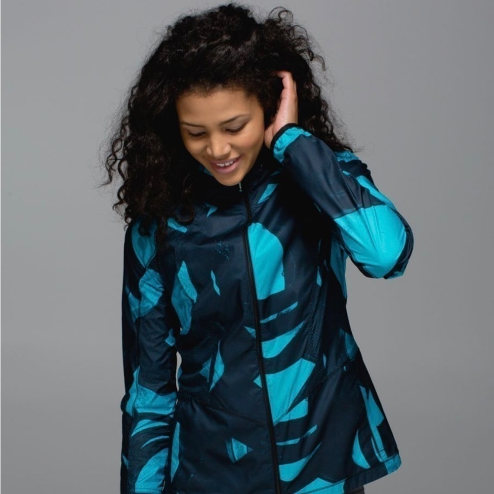 Lululemon Back Pack It Back Spin Stroke Peacock Blue Jacket Size 2 Women